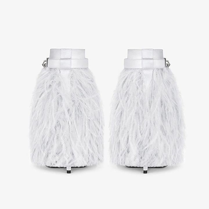 Elegant Light Grey Satin Ankle Boots - Arno Conti Shoe