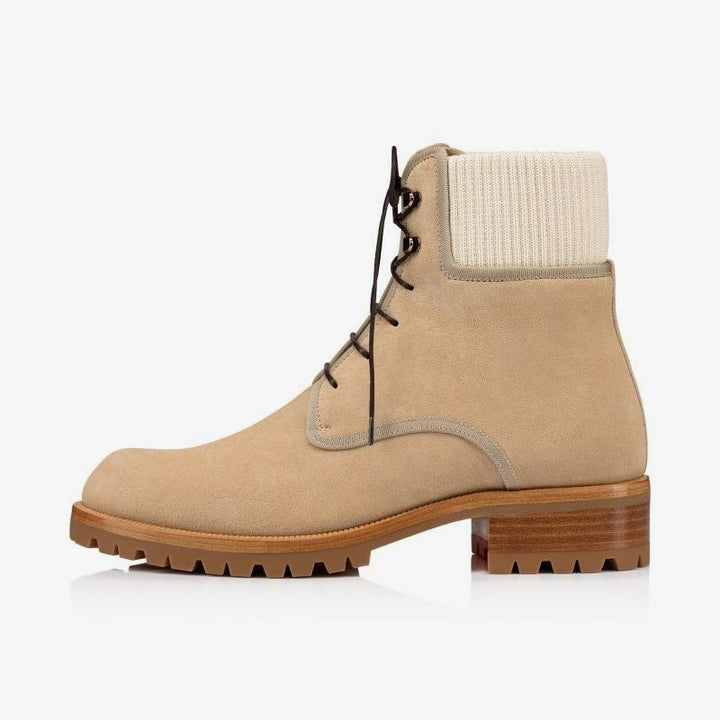 Beige Leather Hiking-Inspired Boot - ARNO CONTI