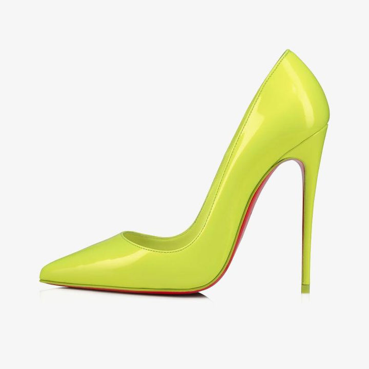 Fluo Yellow Patent Leather 120mm Pumps - ARNO CONTI