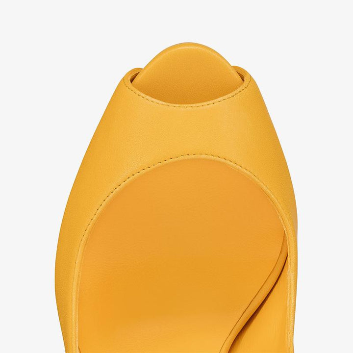 Pollen Yellow Leather Pumps 120 mm Heel - ARNO CONTI