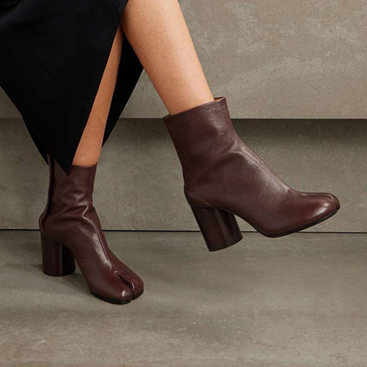Tabi Leather Ankle Boots in Autumn Brown - Arno Conti Shoe