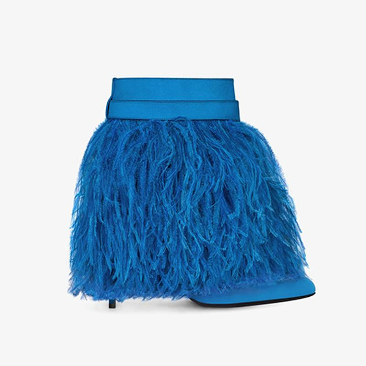 Elegant Electric Blue Satin Ankle Boots - Arno Conti Shoe