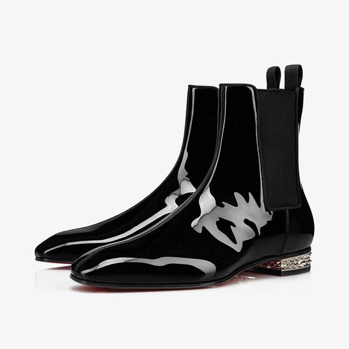 Black Patent Leather Chelsea Boot - ARNO CONTI
