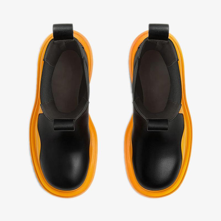 Black/Orange Chelsea Boots - Arno Conti Shoe