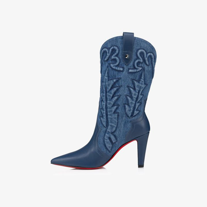 Wild West-Inspired Denim Ankle Boots - ARNO CONTI