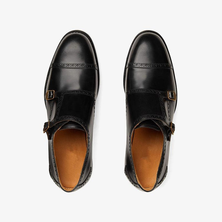 Leather Loafers with Gold Hardware - Arno Conti Shoe