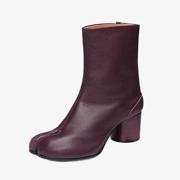 Soft Calf Leather Split-toe Ankle Boots - Arno Conti Shoe
