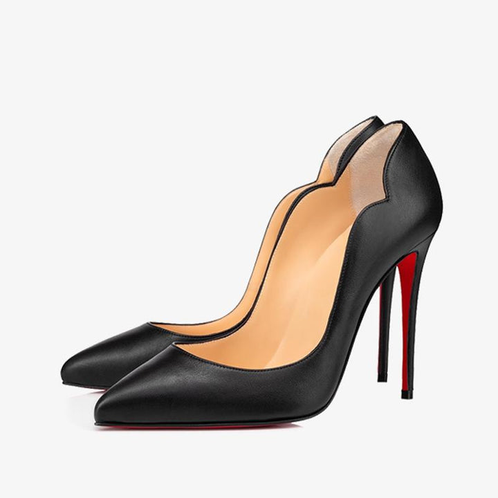 Luxurious Black Calf Leather Stiletto Pump - ARNO CONTI