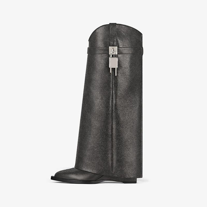 Chic Black Calfskin High Boots - Arno Conti Shoe