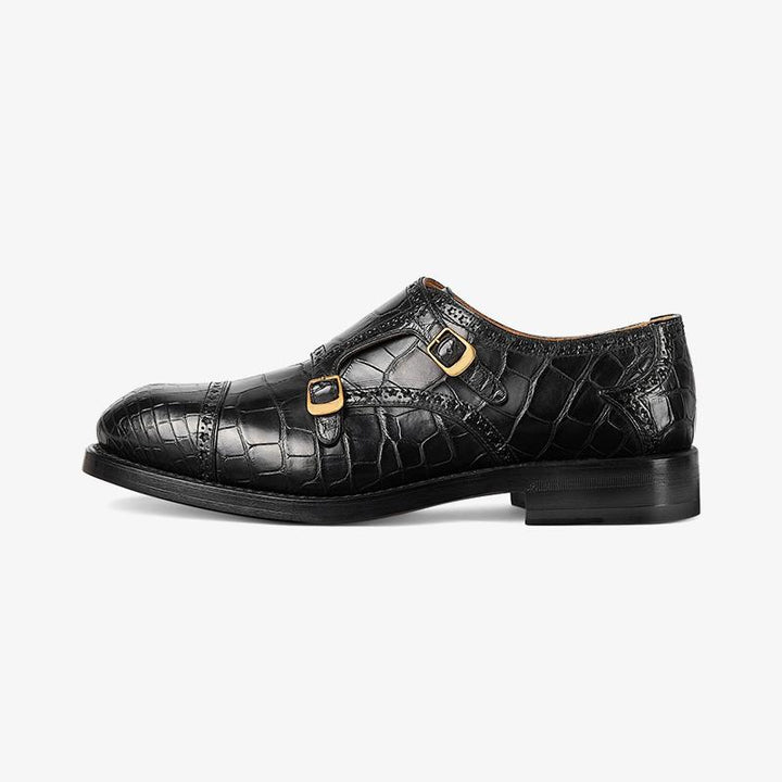 Genuine Crocodile-Embossed Leather Loafers - Arno Conti Shoe