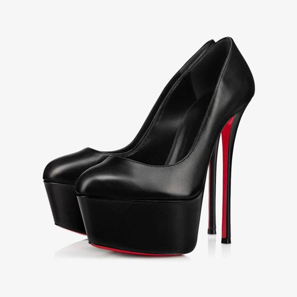 Black Calf Leather Pumps with 140 mm - ARNO CONTI