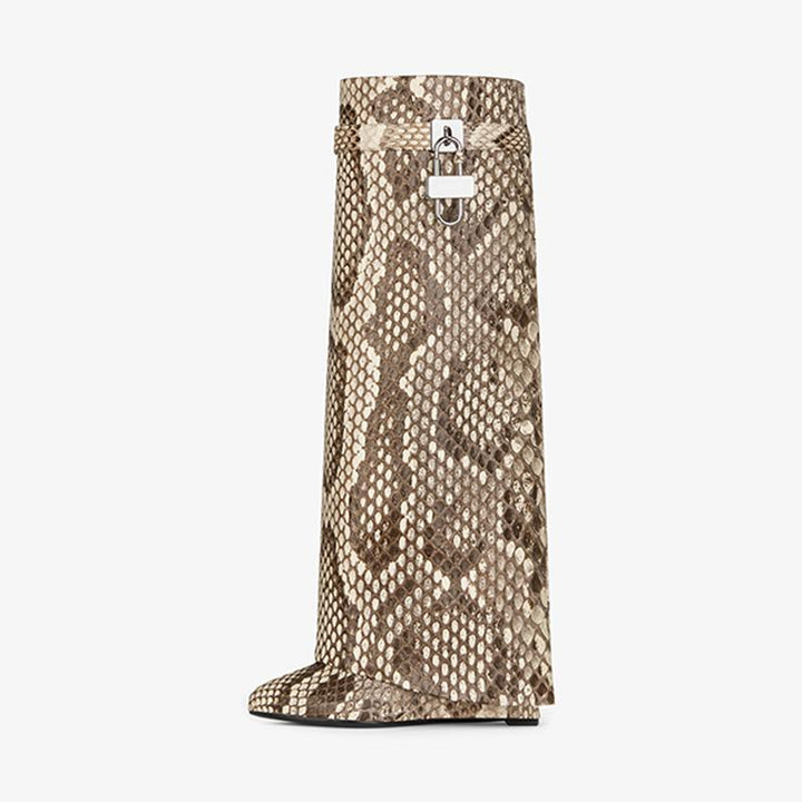 Multi-Color Python Leather High Boots - Arno Conti Shoe