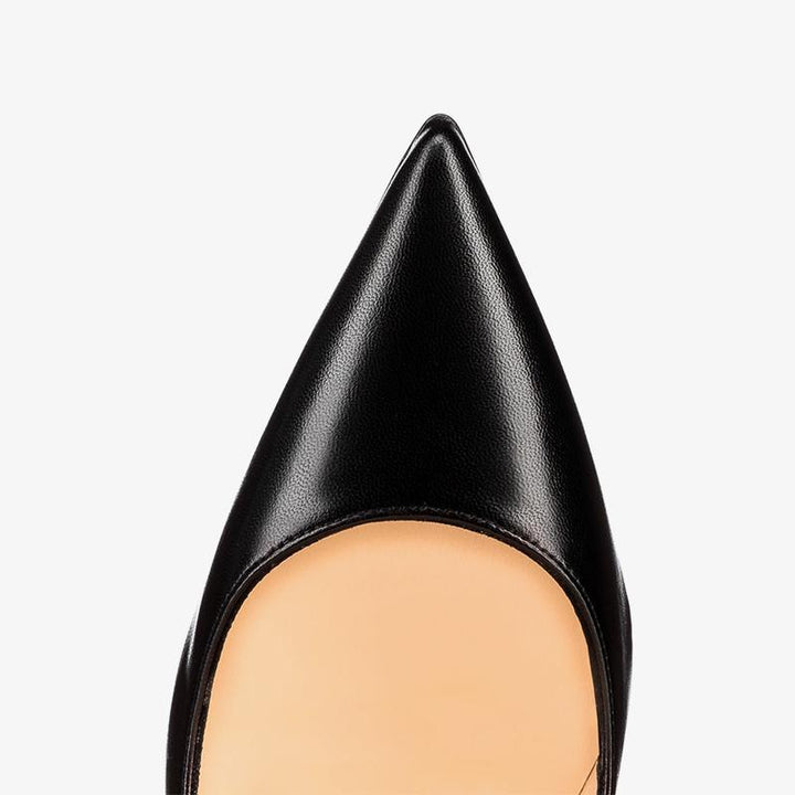 Timeless Black Leather Pumps with 120mm Heel - ARNO CONTI