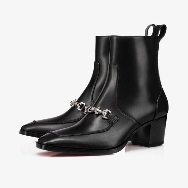Silver DetailsBlack Calfskin Boot - ARNO CONTI