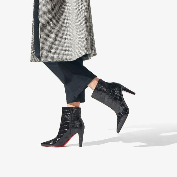 Mock Crocodile Leather Ankle Boot - ARNO CONTI
