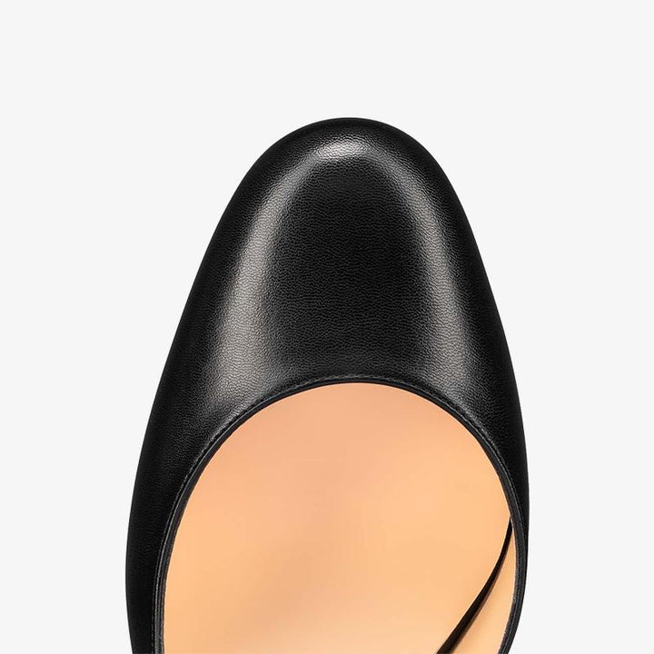 Black Pump with Crossed Straps 80mm - ARNO CONTI