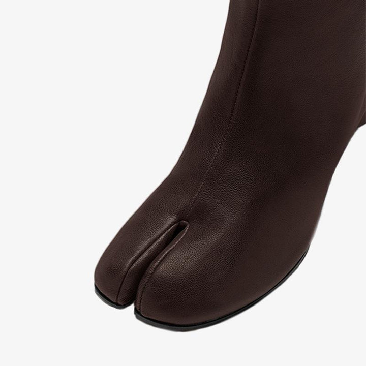 Soft Leather Split-Toe Ankle Boots - Arno Conti Shoe