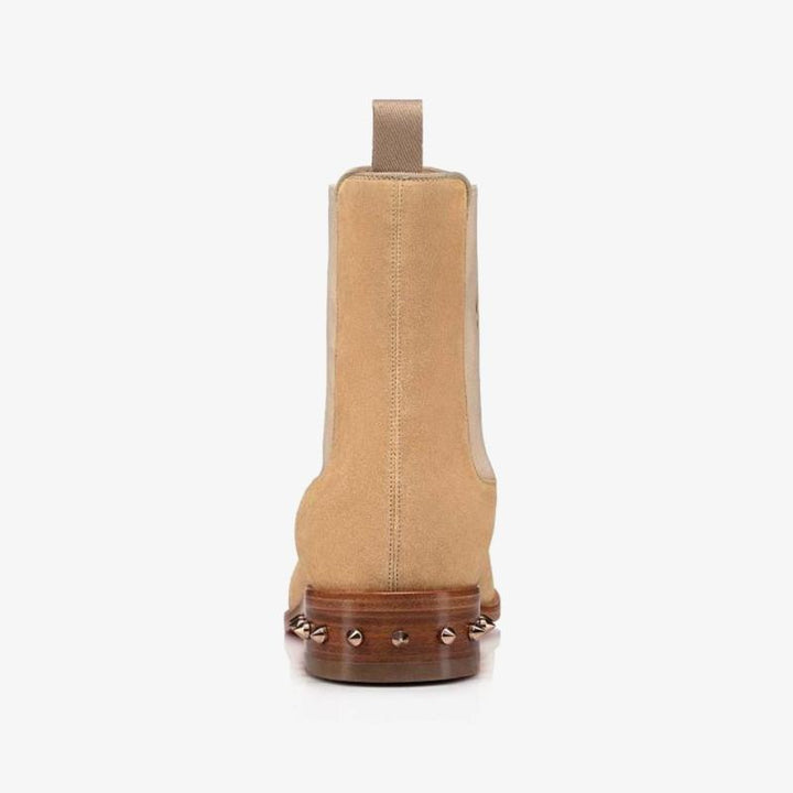 Beige Leather Urban Spiked Boot - ARNO CONTI