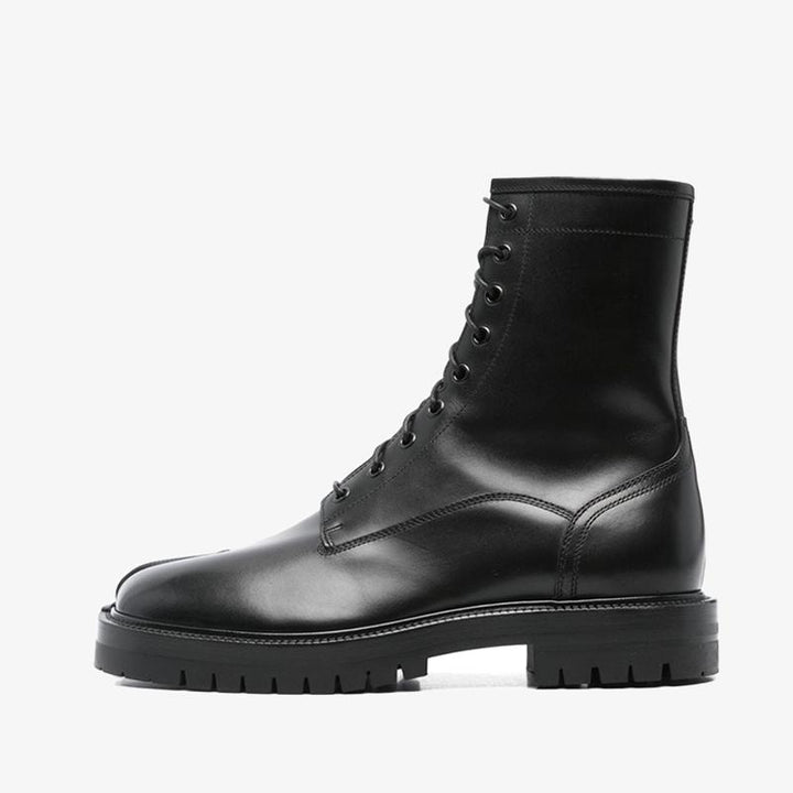 Black Tabi Ankle Boots Lace-Up Fastening - Arno Conti Shoe