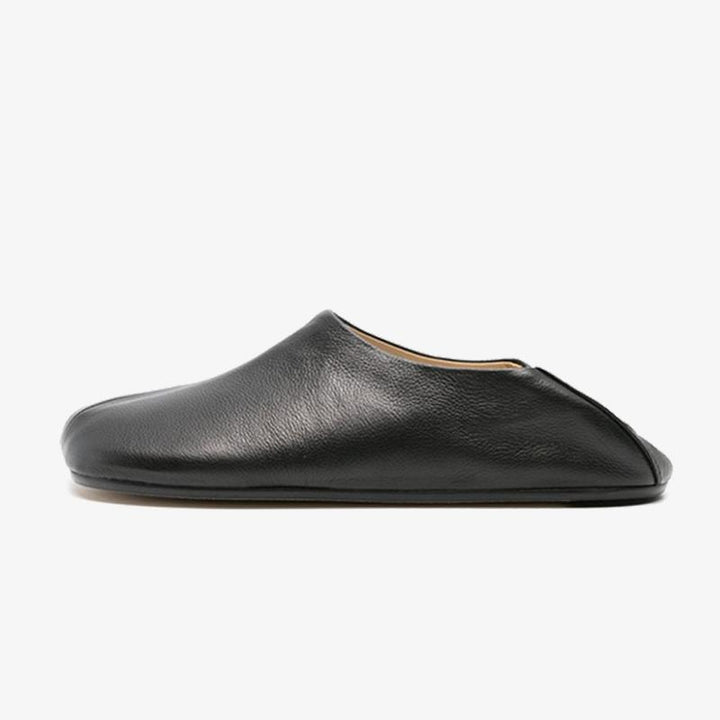 Asymmetric-Toe Leather Slippers - Arno Conti Shoe