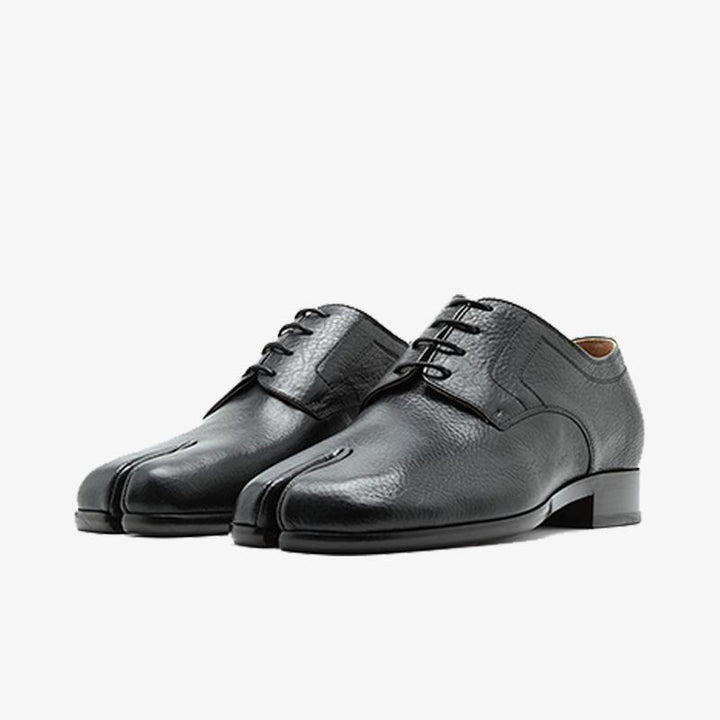 Comfortable Black Split-toe Laced Brogue Shoes - Arno Conti Shoe