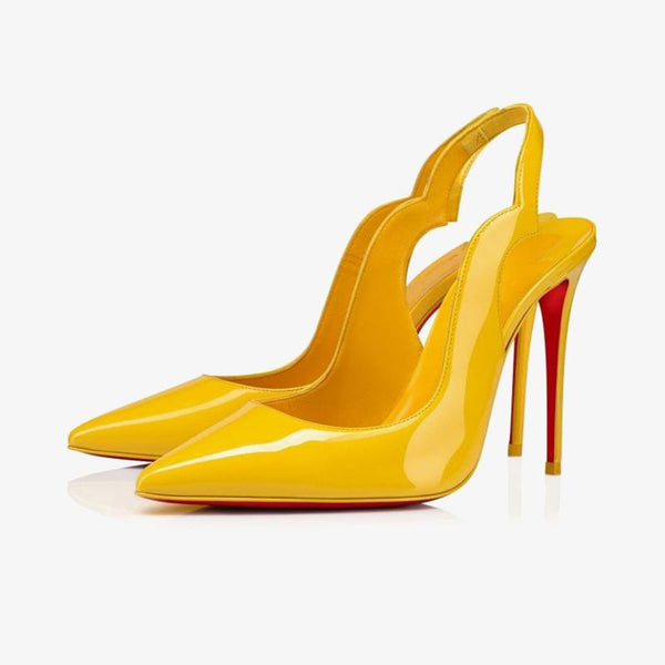 Elegant Yellow Patent Leather Pumps - ARNO CONTI
