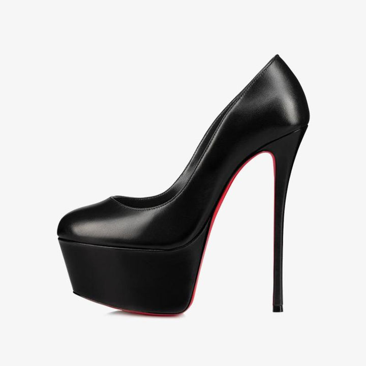 Black Calf Leather Pumps with 140 mm - ARNO CONTI