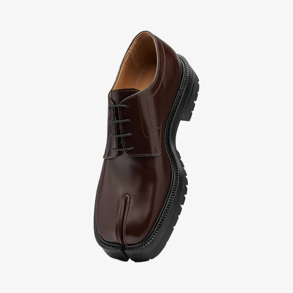 Brown Split-toe Laced Low-top Ankle Boots - Arno Conti Shoe