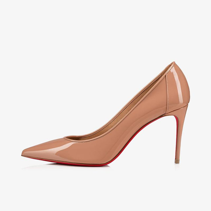 Unique Blush Beige Patent Leather Pumps - ARNO CONTI