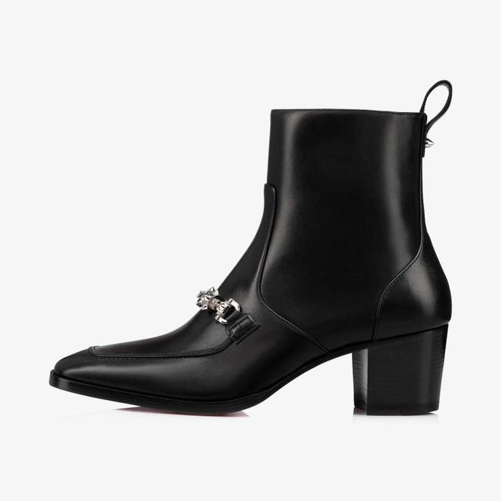 Silver DetailsBlack Calfskin Boot - ARNO CONTI