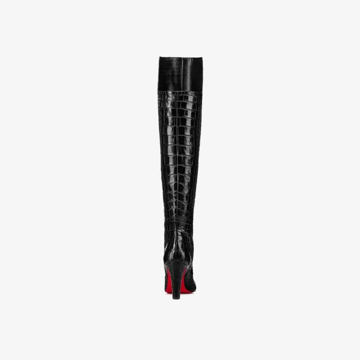 Croc-Embossed Knee-High Boot - ARNO CONTI