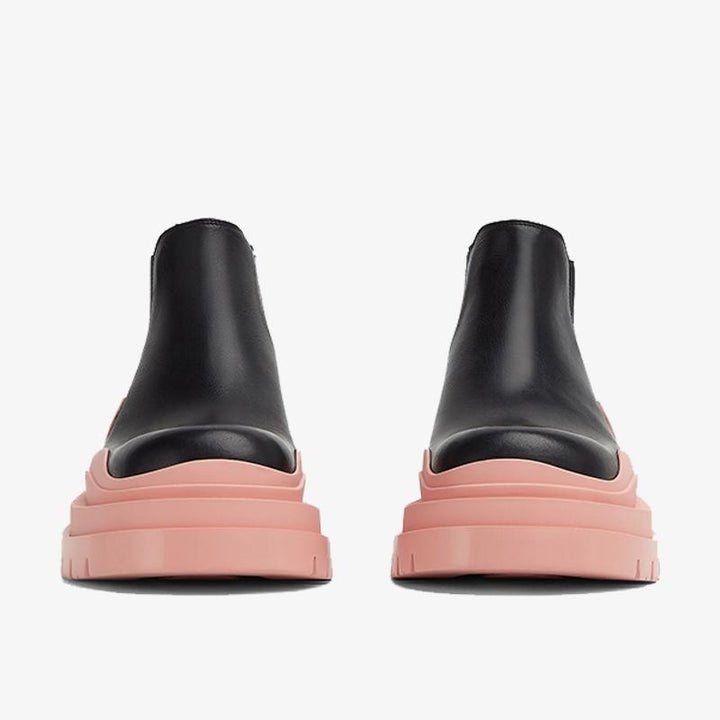Black/Pink Cropped Chelsea Boots - Arno Conti Shoe