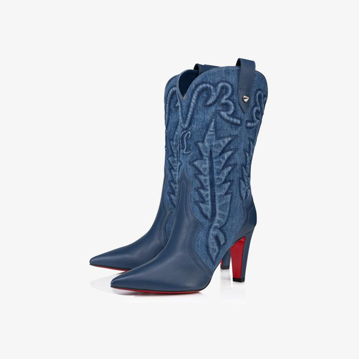 Wild West-Inspired Denim Ankle Boots - ARNO CONTI