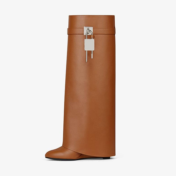 Elegant Tan Calfskin High Boots - Arno Conti Shoe