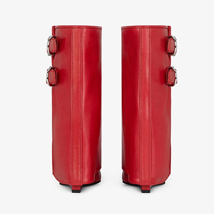 Bold Red Tumbled Calfskin Ankle Boots - Arno Conti Shoe