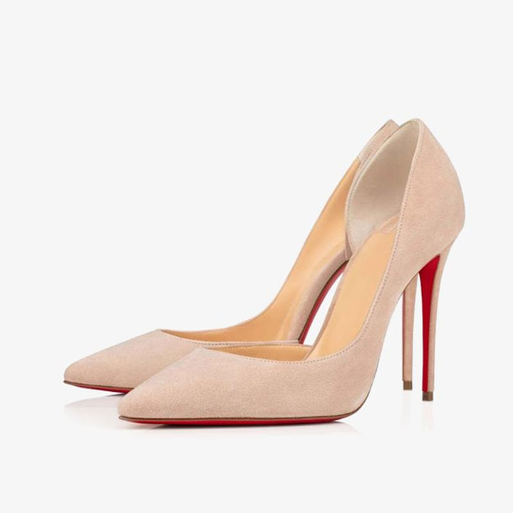 Beige Suede Pump with Pointed Toe - ARNO CONTI