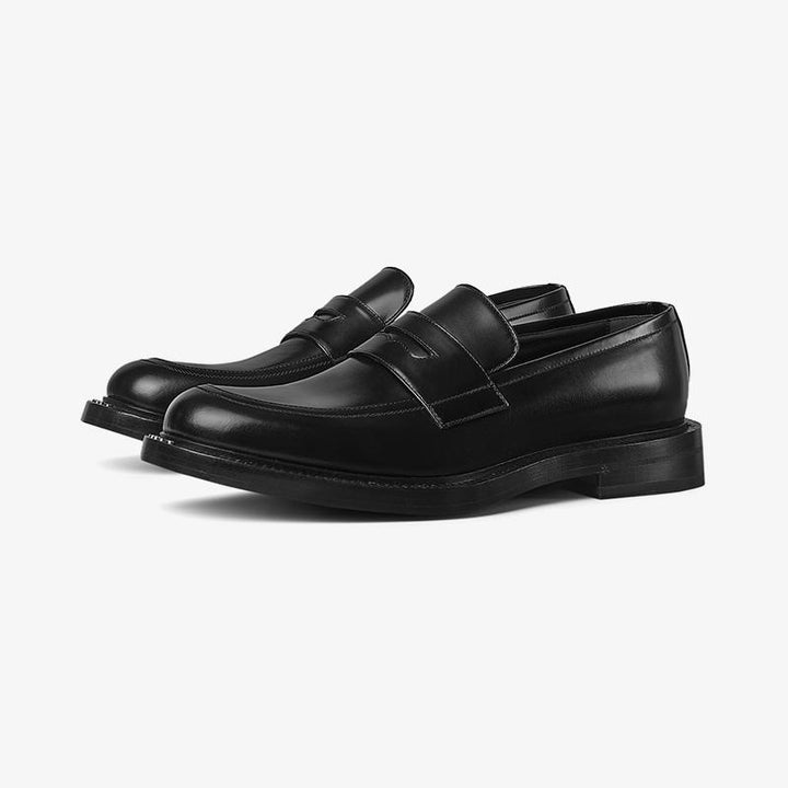 Men's Black Leather Loafers - Arno Conti Shoe