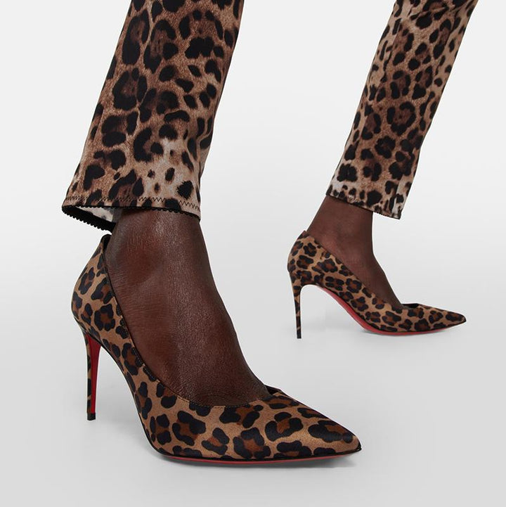 Eye-catching Leopard Print Satin Pumps - ARNO CONTI