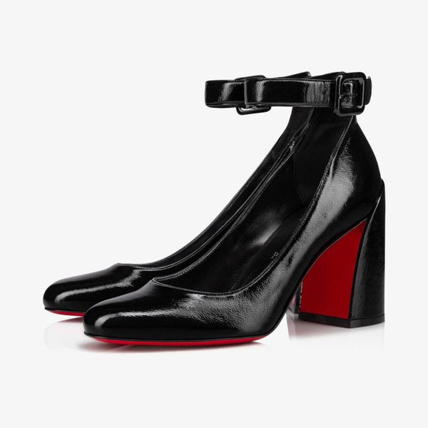 Black Pumps 80 mm Curved Block Heel - ARNO CONTI