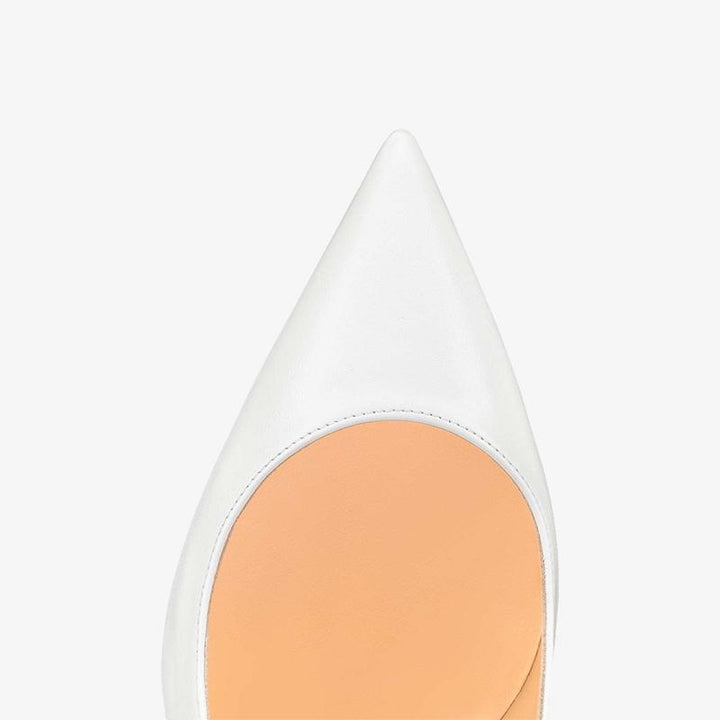 Luxurious White Calf Leather Pump - ARNO CONTI