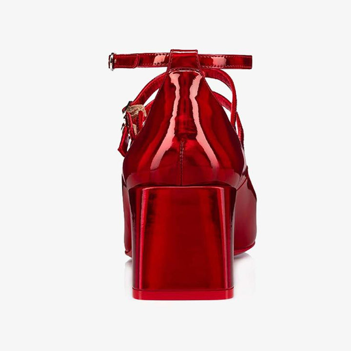 Patent Leather Pumps with Choker 60mm - ARNO CONTI