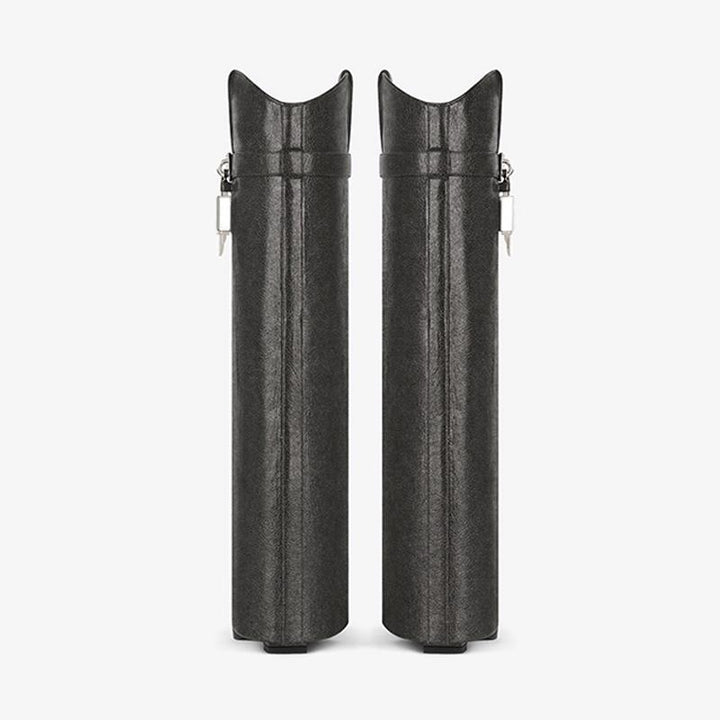 Chic Black Calfskin High Boots - Arno Conti Shoe