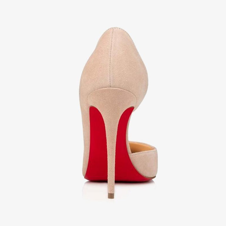 Beige Suede Pump with Pointed Toe - ARNO CONTI