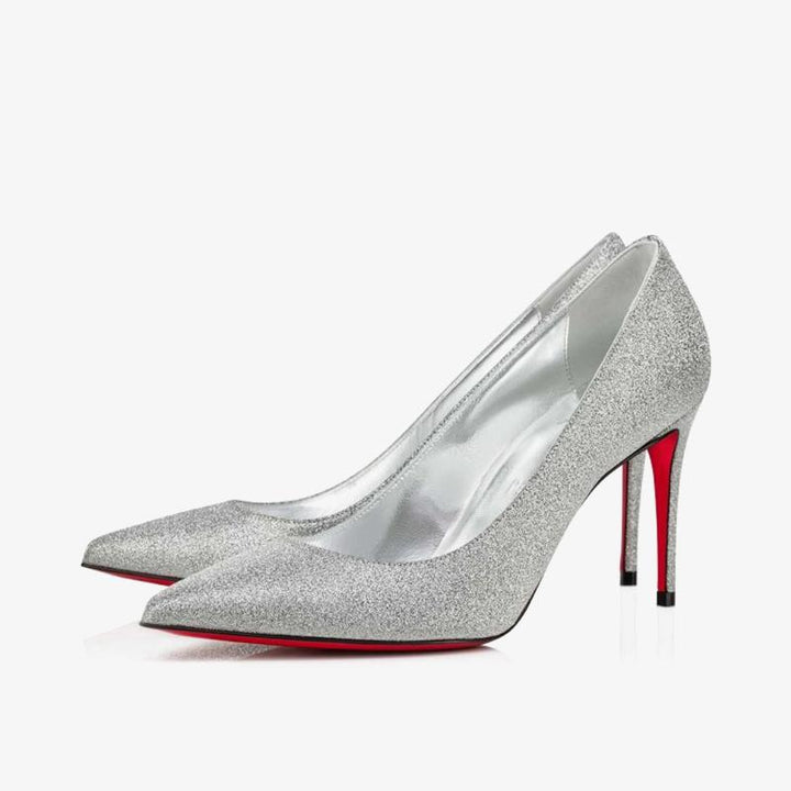 Eye-catching Silver Glitter Pumps - ARNO CONTI