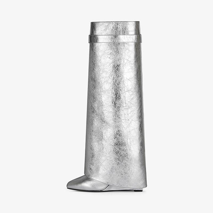 Sleek Silvery High Boots - Arno Conti Shoe