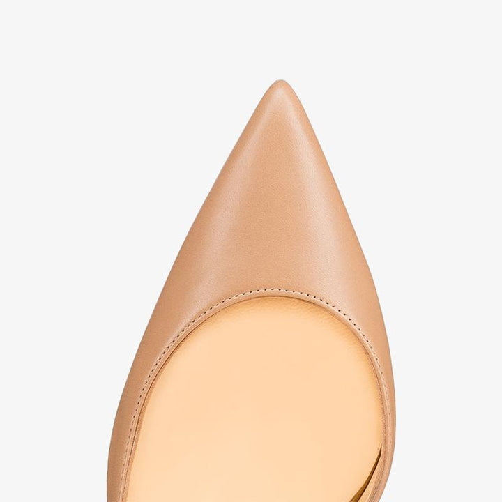 Beige calf Leather Stiletto Pump - ARNO CONTI