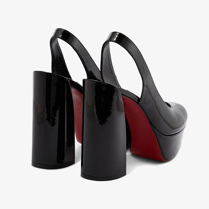 Sophisticated Black Leather Platform Pump 140mm - ARNO CONTI