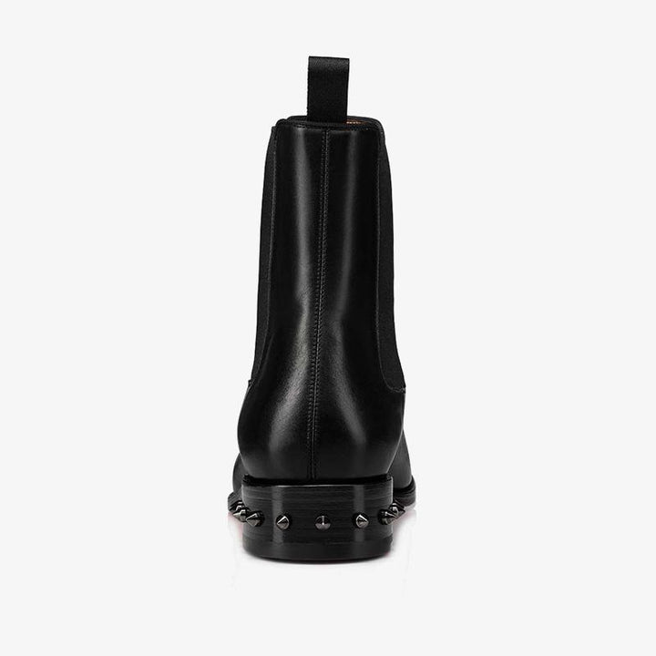 Black Calf Leather Spiked Boot - ARNO CONTI