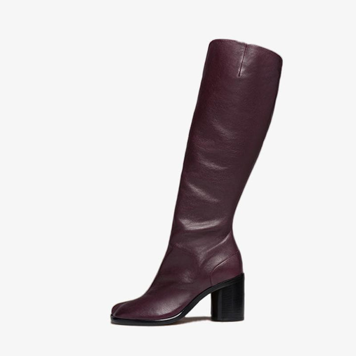 Vintage Leather Split-toe Knee-High Boots - Arno Conti Shoe