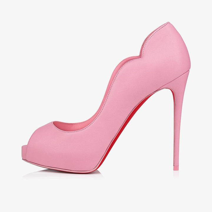 Comfortable Pink Leather Pumps 120mm Heel - ARNO CONTI